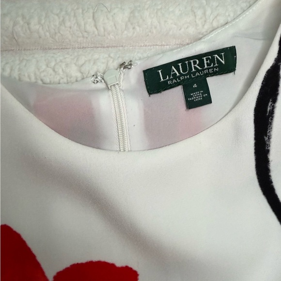 Ralph Lauren White Midi Dress with Red Floral Design - Picture 5 of 5